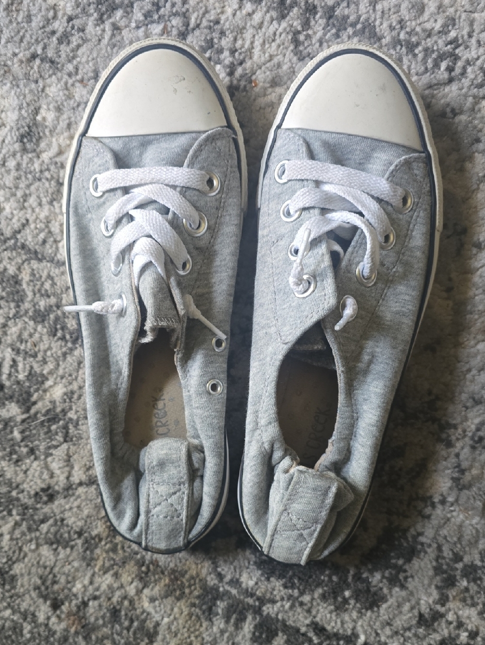 Falls Creek Gray Canvas Lace-Up Sneakers